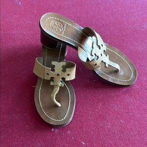 Tory Burch Beige Leather Sandals